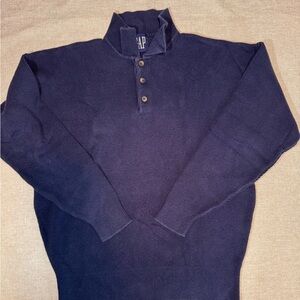 Vtg GAP mens 1/4 button long sleeve shirt-size L(21x26x21)